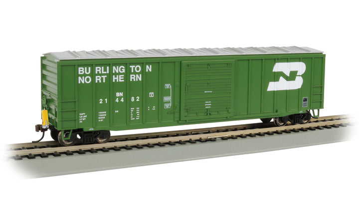 Bachmann HO 50-Foot Outside-Braced Boxcar with Flashing EOT - Burlington Northern