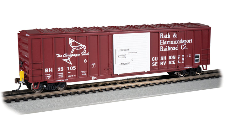 Bachmann HO 50-Foot Outside-Braced Boxcar with Flashing EOT - Bath & Hammondsport #25105