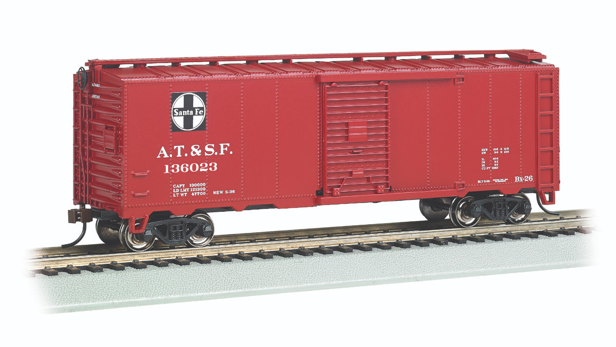 Bachmann HO 40-Foot Steam Era Boxcar - Santa Fe #136023– product image