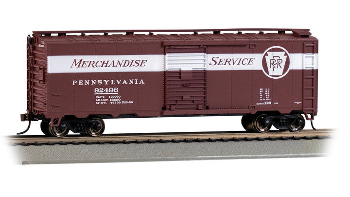 Bachmann HO Scale 40-Foot Box Car - PRR #92496 Merchandise Service