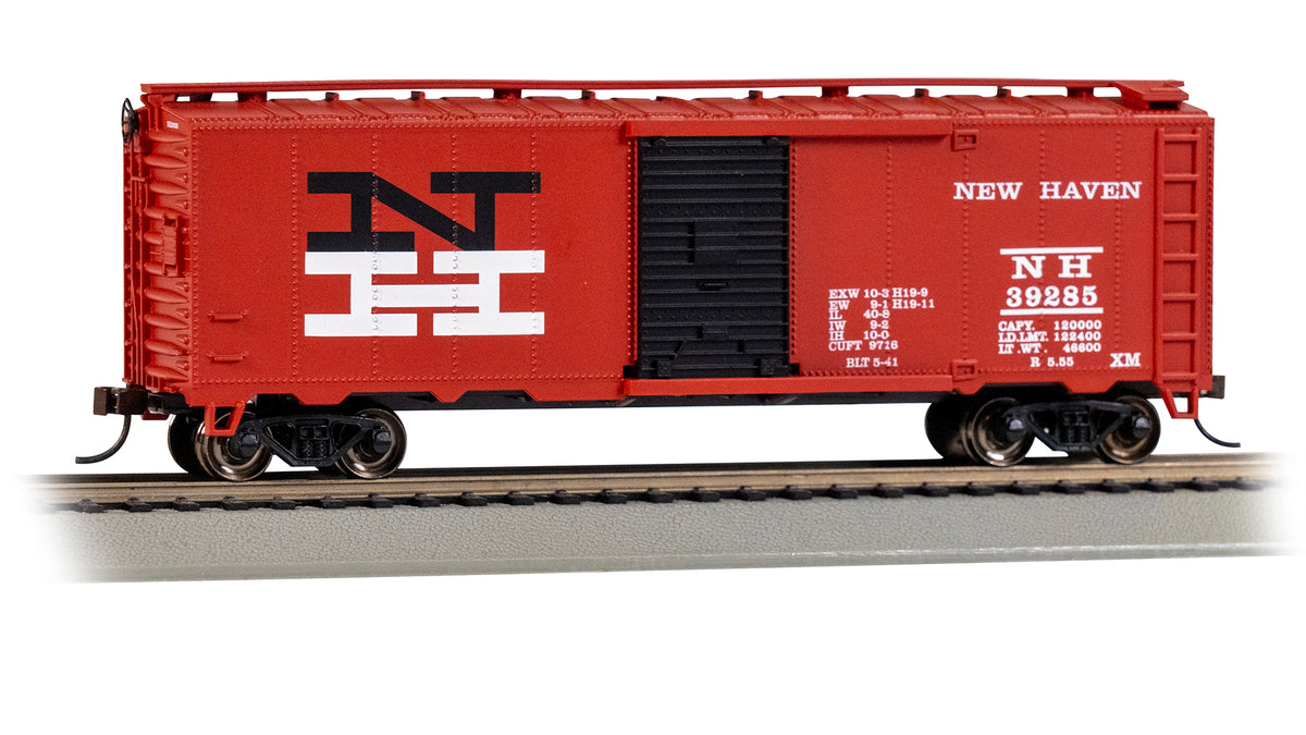Bachmann HO Scale 40-Foot Box Car - New Haven #39285 Red– product image