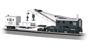 Bachmann HO Scale 250-Ton Steam Crane & Boom Tender - Santa Fe– product image 1