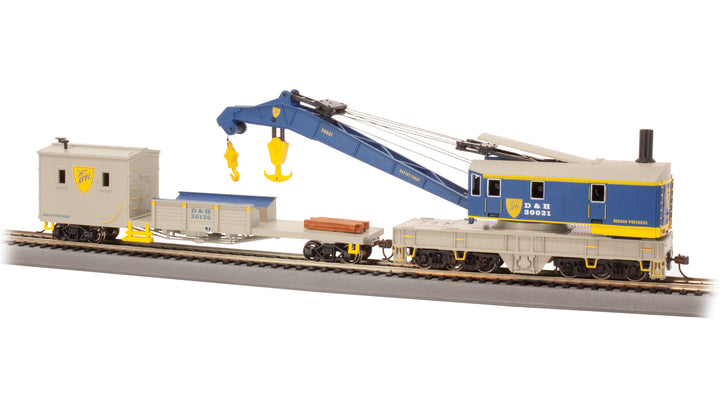 Bachmann HO Scale 250-Ton Steam Crane & Boom Tender - Delaware & Hudson