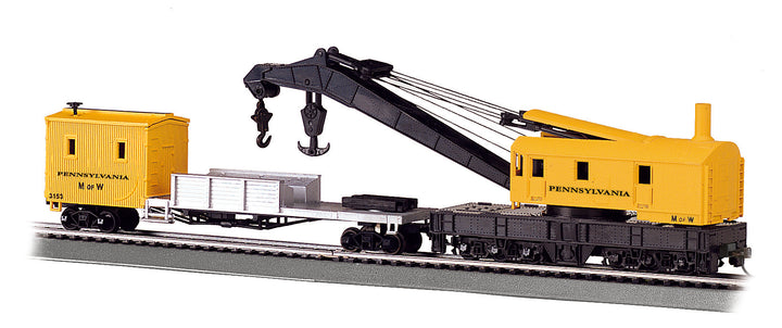 Bachmann HO Scale 250-Ton Steam Crane & Boom Tender - Pennsylvania