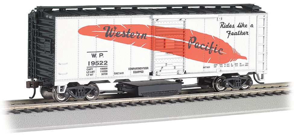 Bachmann HO Scale Track Cleaning 40-Foot Boxcar - Western Pacific #19522– product image
