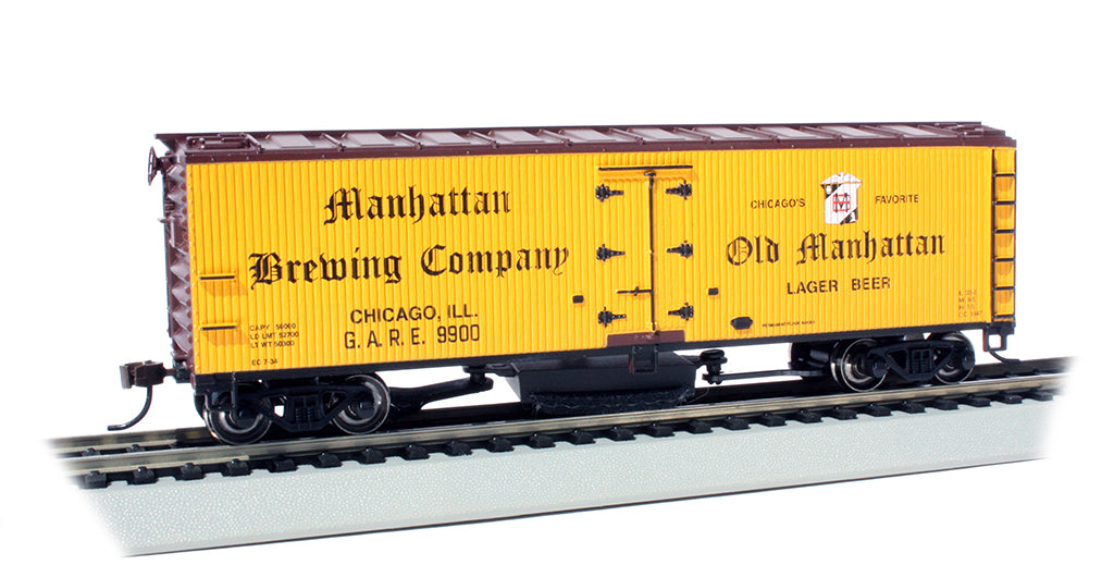 Bachmann HO Scale Track Cleaning 40-Foot Wood-Side Reefer - Manhattan Brewing– product image