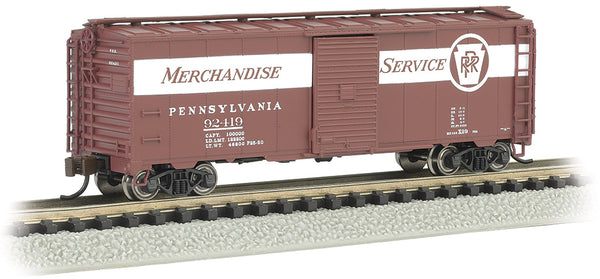 Bachmann N Scale AAR 40-Foot Steel Box Car - PRR #92419 Merchandise Service