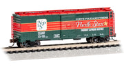 Bachmann N Scale AAR 40-Foot Steel Box Car - Christmas NP&S North Star Present Express– product image 1