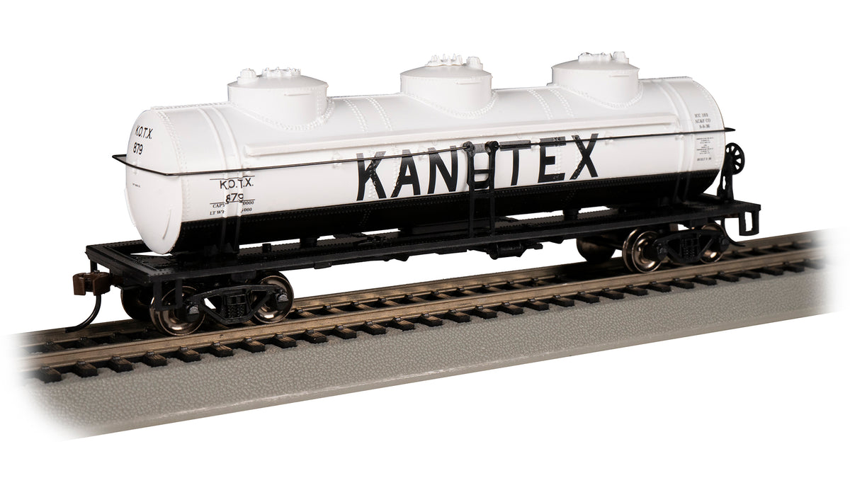 Bachmann HO Scale 40-Foot Three-Dome Tank Car - Kanotex #879– product image