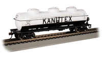 Bachmann HO Scale 40-Foot Three-Dome Tank Car - Kanotex #879– product image 1