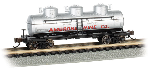 Bachmann N Scale Three-Dome Tank Car - Ambrose #7501