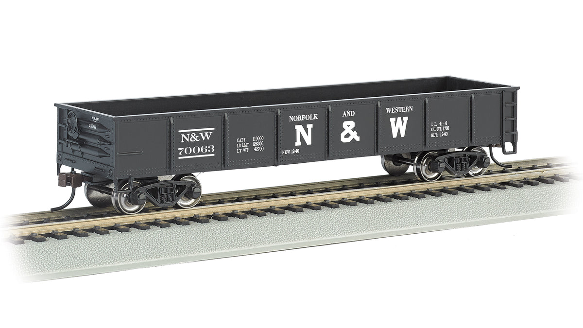 Bachmann HO Scale 40-Foot Gondola - Norfolk & Western #70063– product image