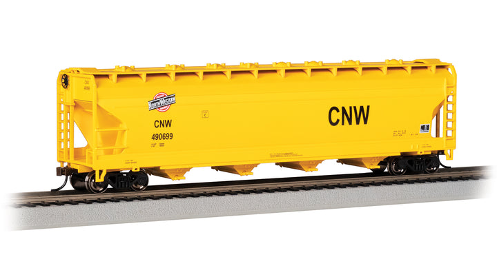 Bachmann HO Scale 56-Foot ACF Center-Flow Hopper - Chicago & North Western #490699