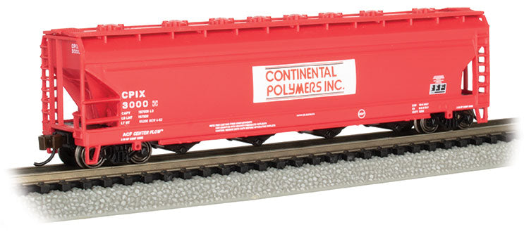 Bachmann N Scale ACF 56-Foot Center-Flow Hopper - Continental Polymers #3000– product image
