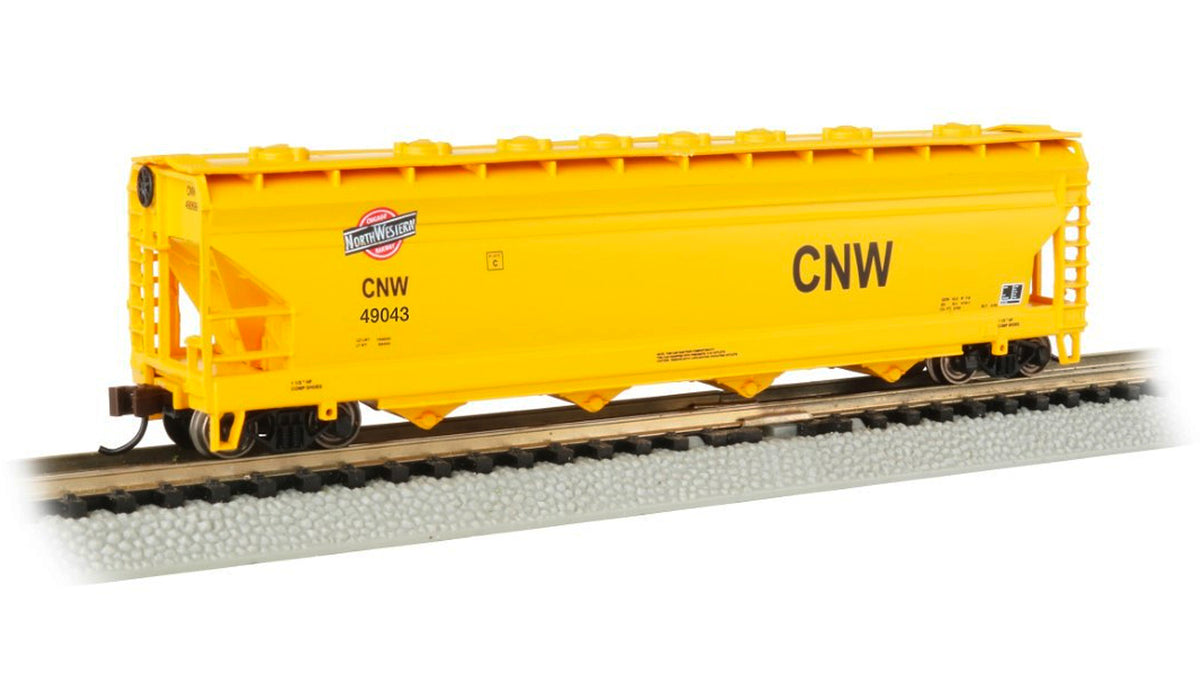 Bachmann N Scale ACF 56-Foot Center-Flow Hopper - Chicago & North Western #49043– product image