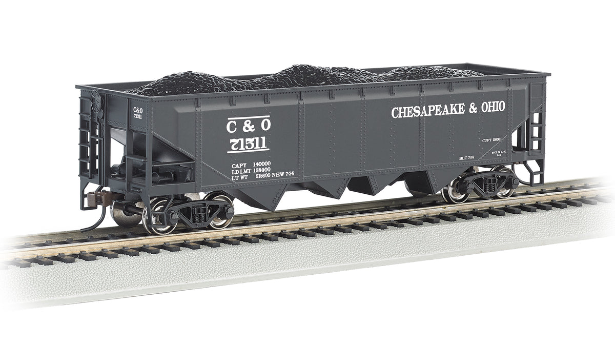 Bachmann HO Scale 40-Foot Quad Hopper - Chesapeake & Ohio #71511– product image
