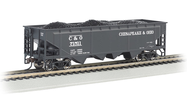 Bachmann HO Scale 40-Foot Quad Hopper - Chesapeake & Ohio #71511
