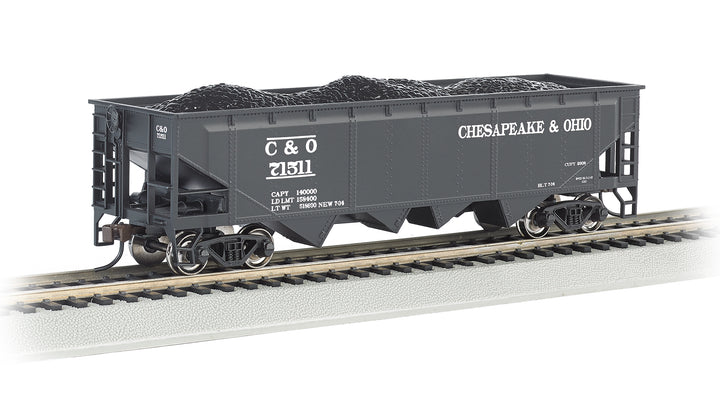 Bachmann HO Scale 40-Foot Quad Hopper - Chesapeake & Ohio #71511