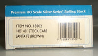Bachmann 18502 Santa Fe 40-foot stock car box label and barcode