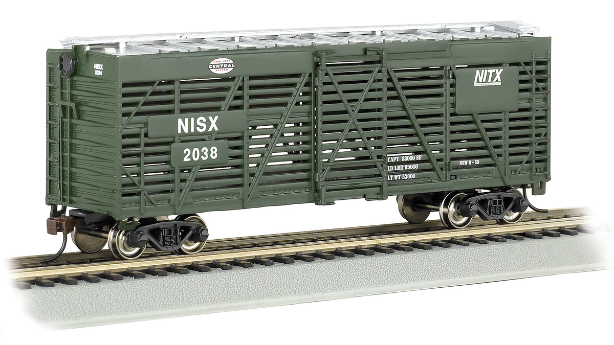 Bachmann HO Scale 40' Stock Car - New York Central #2038 - 18517
