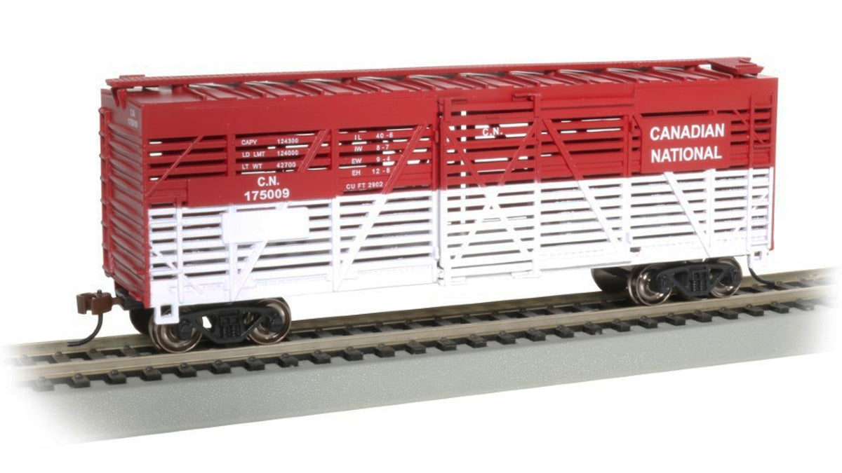 Bachmann HO Scale 40' Stock Car - Canadian National #175009 - 18521