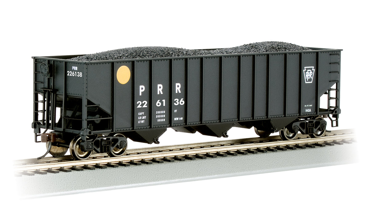 Bachmann HO Scale Bethlehem Steel 100 Ton 3 Bay Hopper - Pennsylvania (Yellow Ball) #226136 - 18713