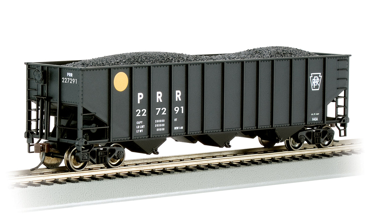 Bachmann HO Scale Bethlehem Steel 100 Ton 3 Bay Hopper - Pennsylvania #227291 - Yellow Ball - 18724
