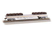 Bachmann HO Scale 52' Wheel Flatcar with Wheel Load - Santa Fe #198234 - 18937