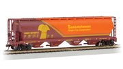 Bachmann HO Scale Canadian 4 Bay Cylindrical Grain Hopper - Saskatchewan - Wheat Herald #397387 - 19140