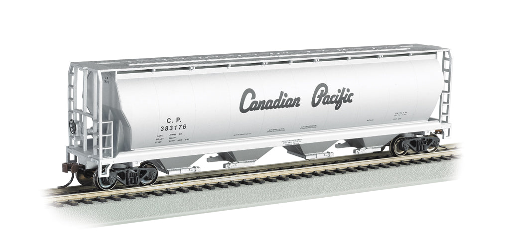 Bachmann HO Scale Canadian 4 Bay Cylindrical Grain Hopper - Canadian Pacific #383176 - 19142
