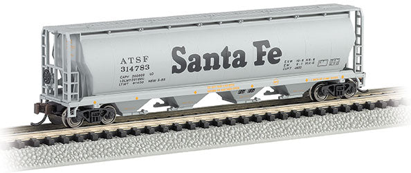 Bachmann N Scale 4 Bay Cylindrical Grain Hopper - Santa Fe #314783 - 19152