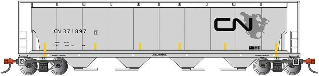 Bachmann 19159 N Canadian National 371897 cylindrical grain hopper