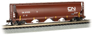 Bachmann N Scale 4 Bay Cylindrical Grain Hopper - Canadian National (Oxide Red) #377375 - 19161