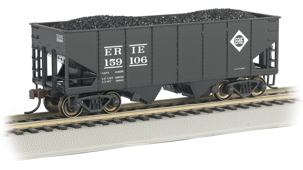 Bachmann HO Scale 55-Ton 2-Bay USRA Outside Braced Hopper - Erie #159106 - 19516