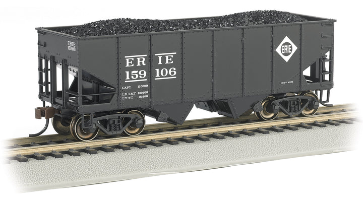 Bachmann HO Scale 55-Ton 2-Bay USRA Outside Braced Hopper - Erie #159106 - 19516