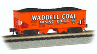 Bachmann N Scale USRA 55-Ton 2-Bay Hopper - Waddell Coal #103 - 19561