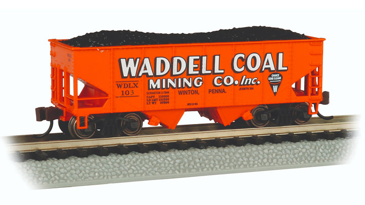 Bachmann N Scale USRA 55-Ton 2-Bay Hopper - Waddell Coal #103 - 19561