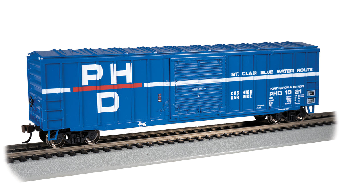 Bachmann HO Scale 50'6" Outside Braced Sliding Door Box Car - Port Huron & Detroit #1021 - 19614