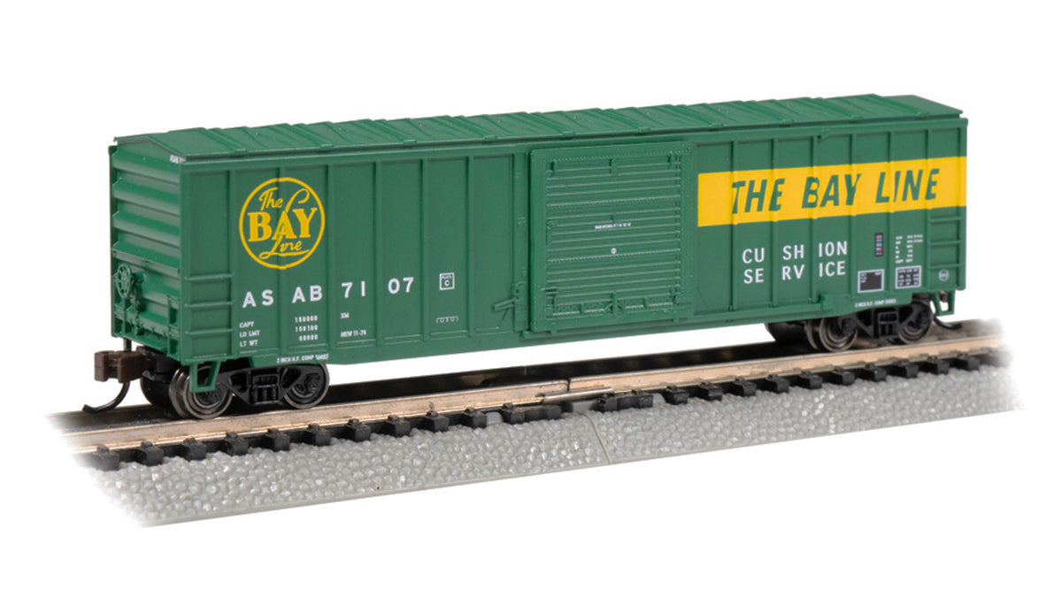 Bachmann N Scale ACF 50'6" Outside-Braced Boxcar - The Bay Line #7107 - 19667