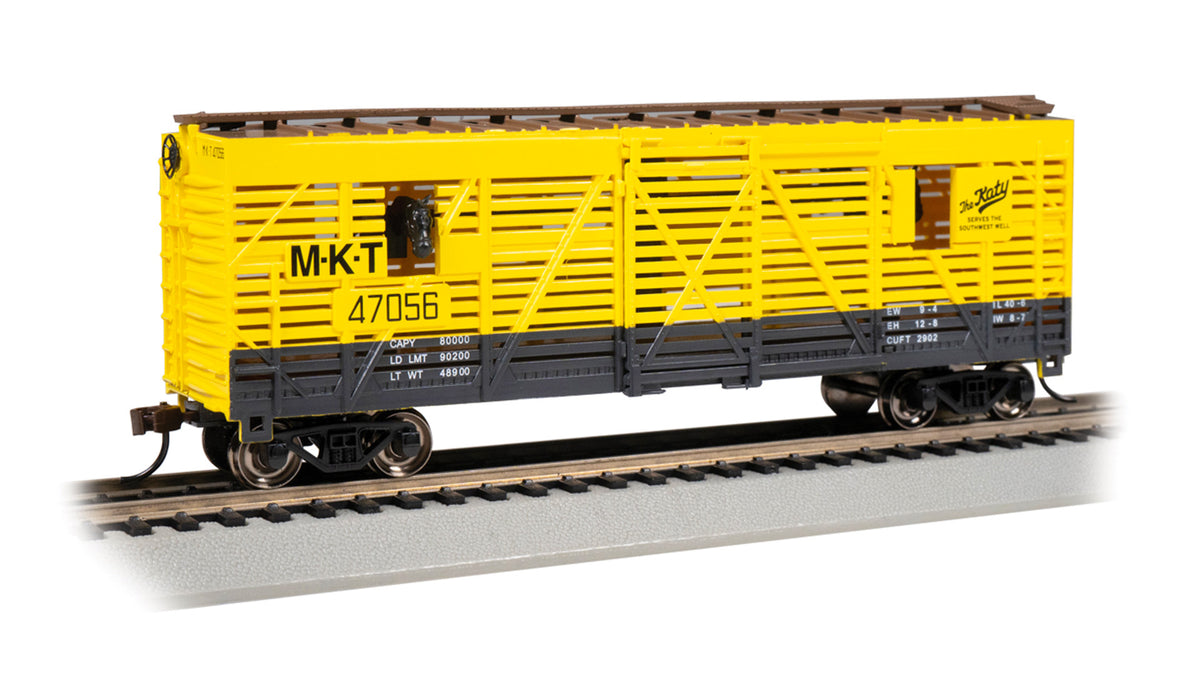 Bachmann HO Scale 40' Animated Stock Car - MKT™ #47056 with Horses - 19713