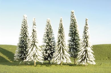 Bachmann HO 5" - 6" Pine Trees with Snow - 32002
