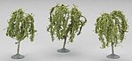 Bachmann SceneScapes Willow Trees 3 to 3.5 inch 3-pack 32014