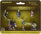 Bachmann SceneScapes Strolling People 6-Piece O Scale 33159 in retail packaging