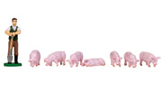 Bachmann HO Scale Thomas & Friends Farmer Trotter and Pigs - unpackaged figures