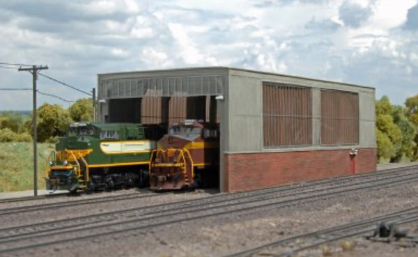 Bachmann 35116 HO Double-Stall Engine Shed front view