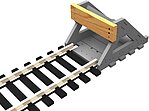 Bachmann Proses N Scale Buffer Stops 39117 in retail packaging