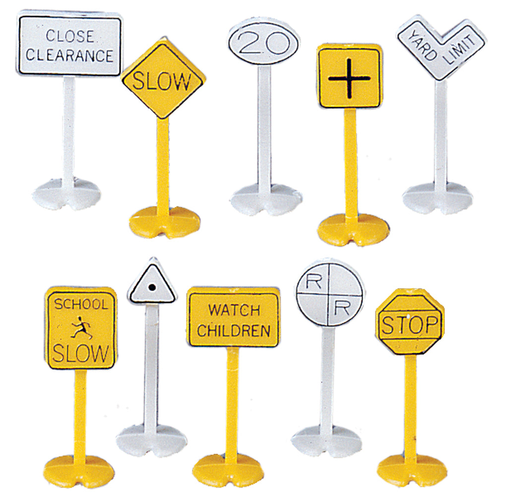 Railroad & Street Signs (24 pieces) (HO Scale) - Bachmann 42204
