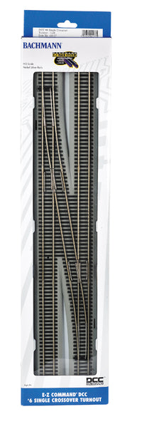 E-Z Command® DCC #6 Single Crossover Turnout - Left/1 pcs (HO) - Bachmann 44137