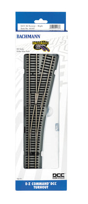 E-Z Command® DCC #4 Turnout- Right (HO Scale Nickel Silver) - Bachmann 44140