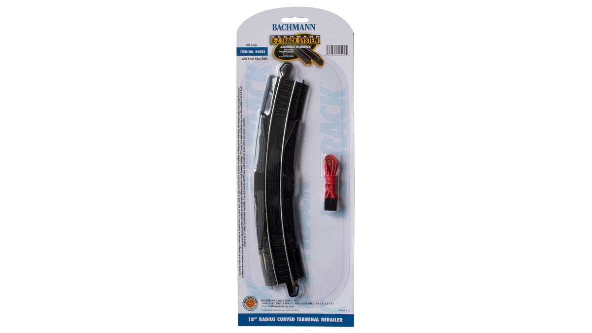 18" Radius Terminal Rerailer with Wire (HO Scale Steel Alloy) - Bachmann 44402